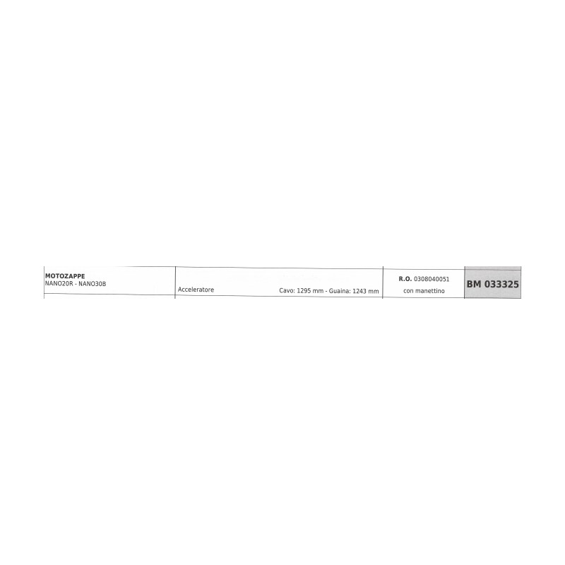 PUBERT NANO20R NANO30B Motorhacke Antriebskabel 1295 mm Kabelmantel 1243 mm