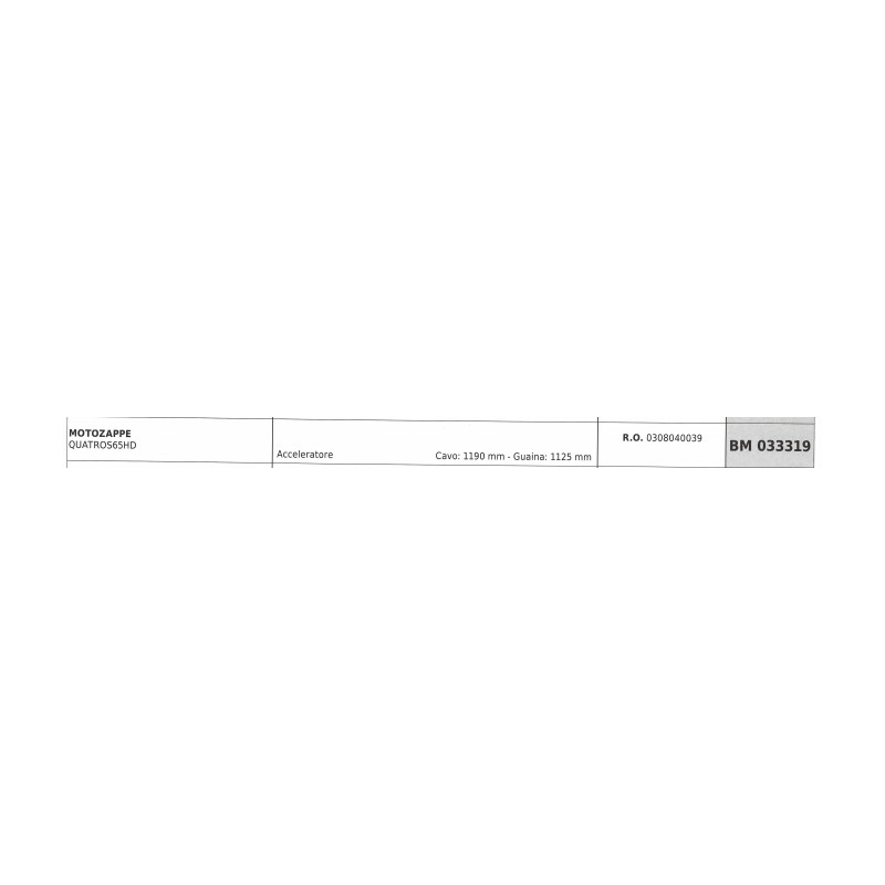 PUBERT QUATROS65HD motor hoe drive cable 1190 mm cable sheath 1125 mm