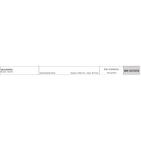 Cable de accionamiento de las cuchillas REQUES ET LECOEUR RL115 segadora vaina 1400mm Ø 8mm | NewgardenAgri.com