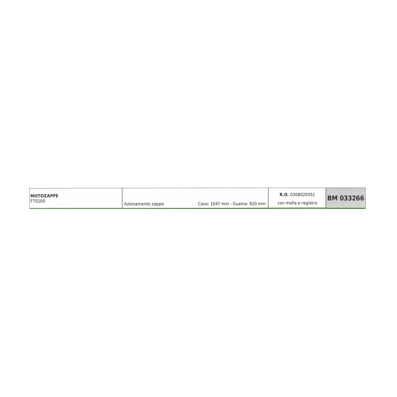 JARDIMECA motobineuse FTS100 câble 1047 mm câble 920 mm gaine