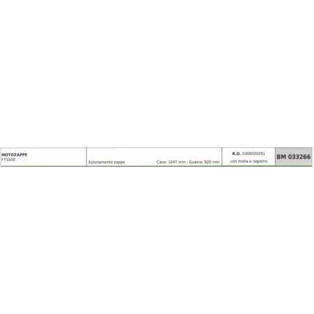 JARDIMECA Motorhacke FTS100 Kabel 1047 mm Kabel 920 mm Ummantelung | NewgardenAgri.com