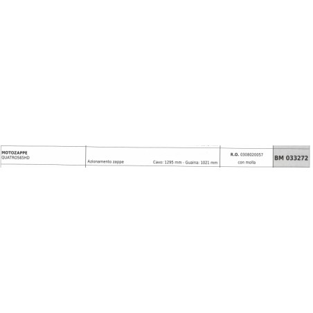 PUBERT QUATROS65HD Hacke Antriebskabel 1295 mm Kabelummantelung 1021 mm | NewgardenAgri.com