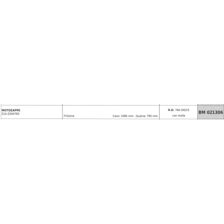 MTD motor hoe 21A-250H765 clutch cable with spring 1085 mm cable sheath 795 mm | NewgardenAgri.com