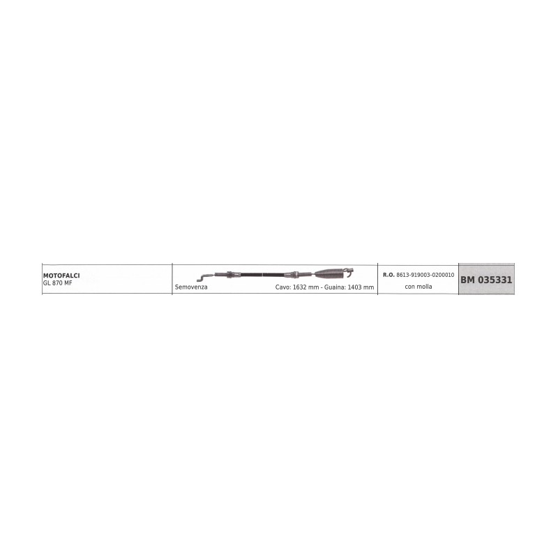 GREEN LINE motor mower GL870MF cable 1632mm sheath 1403mm