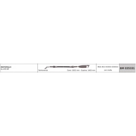 GREEN LINE Motormäher GL870MF Kabel 1632mm Ummantelung 1403mm | NewgardenAgri.com