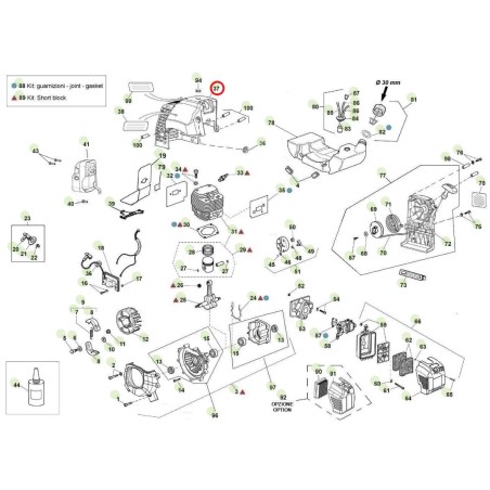 Capot moteur de débroussailleuse ORIGINAL ACTIVE 4.5 - 6.5 t143 024197 | NewgardenAgri.com