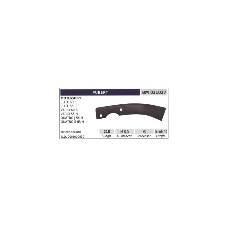 Coltello sinistro fresa per motozappa motocoltivatore ELITE 60B PUBERT