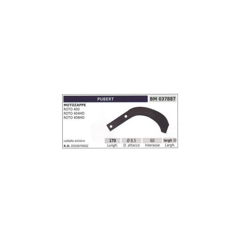 Lama sinistro fresa per motozappa motocoltivatore ROTO 400 PUBERT