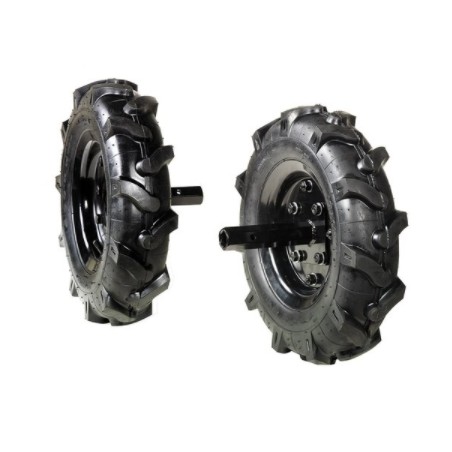 Pair of 3.50-8" tyred wheels for NIBBI 104 S - 105 S - 106 tractor | NewgardenAgri.com