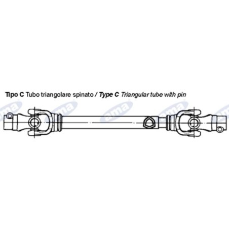 Arbre à cardan AMA Cat. 2 CE approved 2x800mm - 00956