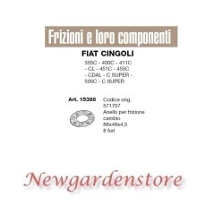 Anello frizione cambio 15388 8 fori trattore FIAT CINGOLI 355C 400 411 451 455 | NewgardenAgri.com