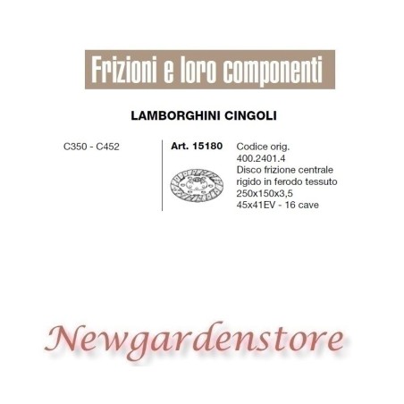 Disco centrale 16 cave trattore C350 C452 15180 LAMBORGHINI CINGOLI 45x41EV | NewgardenAgri.com