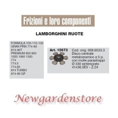 Disco centrale 41x36,5 15673 trattore LAMBORGHINI Formula Premium Turbo Gp 5pale | NewgardenAgri.com