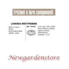 Disco frizione 15187 LAVERDA MIETITREBBIE M52 152 autolivellanti 3450R 3500 | NewgardenAgri.com