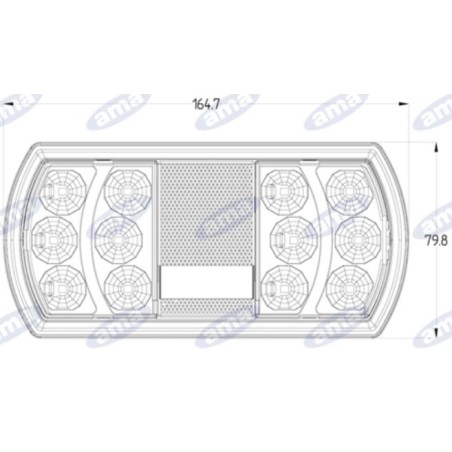 Fanale posteriore destro Led 165x80x35mm trattore macchina operatrice 12-24V  E4