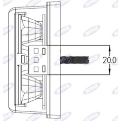 Fanale posteriore sinistro Led 165x80x35mm trattore macchina operatrice 12-24V