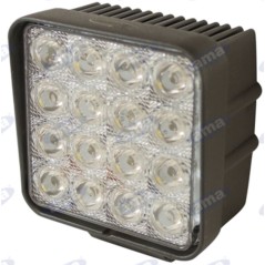 Arbeitsscheinwerfer 16 LED 110x110mm 10-30V 48W 3200LM verkabelt 40-60cm | NewgardenAgri.com