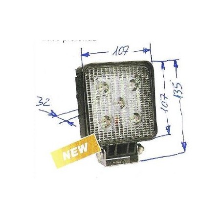 Faro lavoro 5 led 12-24V NEWGARDENSTORE 1150 lumens per trattore agricolo | NewgardenAgri.com