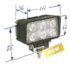 Worklight 6 LED 12-24V NEWGARDENSTORE 1350 lumens for agricultural tractor | NewgardenAgri.com