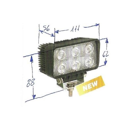 Worklight 6 LED 12-24V NEWGARDENSTORE 1350 lumens for agricultural tractor | NewgardenAgri.com