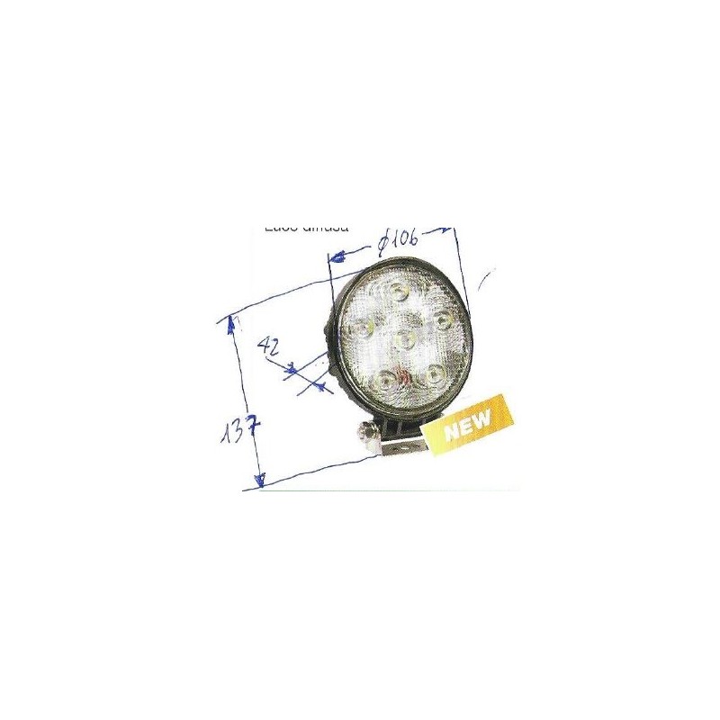 Lampe de travail 6 LED 12-24V NEWGARDENSTORE 1350 lumens pour tracteur agricole