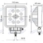 Arbeitsscheinwerfer 8 LED 110x128mm 10-30V 24W 1440LM Verkabelung 40-60cm Landmaschine