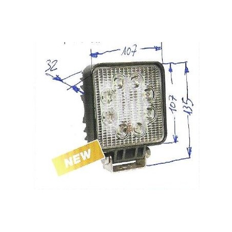 Faro lavoro 8 led 12-24V NEWGARDENSTORE 1850 lumens per trattore agricolo | NewgardenAgri.com