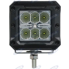 Faro lavoro 85x81mm LED 10-30V 18W 1620LM cavo uscita 50cm macchina agricola | NewgardenAgri.com