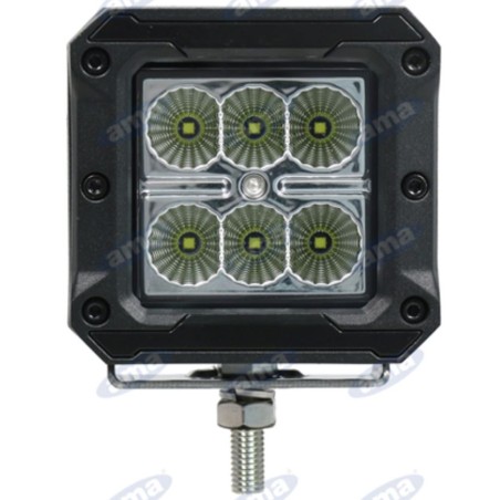 Projecteur de travail 85x81mm LED 10-30V 18W 1620LM sortie de câble 50cm machine agricole | NewgardenAgri.com