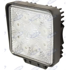 Faro de trabajo 9 LED 110x128mm 10-30V 27W 1700LM cableado 40cm máquina agrícola | NewgardenAgri.com