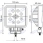 Arbeitsscheinwerfer 9 LED 110x128mm 10-30V 27W 1700LM Verkabelung 40cm Landmaschine