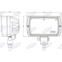 Faro halógeno 168x100mm tractor máquina agrícola mango soporte giratorio ABS