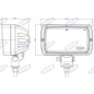 Faro lavoro alogeno 168x100mm trattore macchina agricola staffa orientabile  ABS