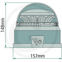 Faro rotante a batteria LED 12 / 24 V fissaggio a magnete macchina agricola | NewgardenAgri.com