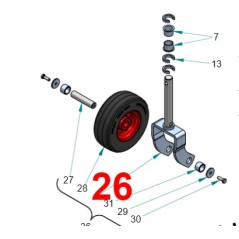 Front mulcher wheel fork PERUZZO TEG SPECIAL HD