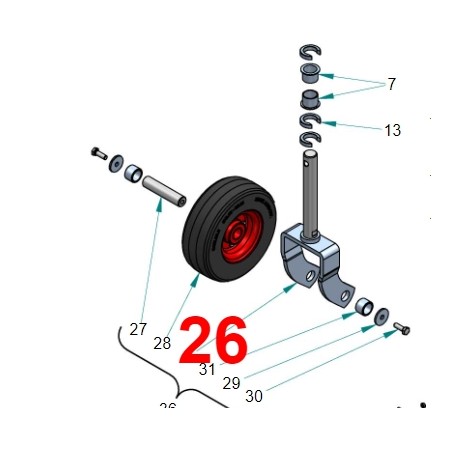 Front mulcher wheel fork PERUZZO TEG SPECIAL HD