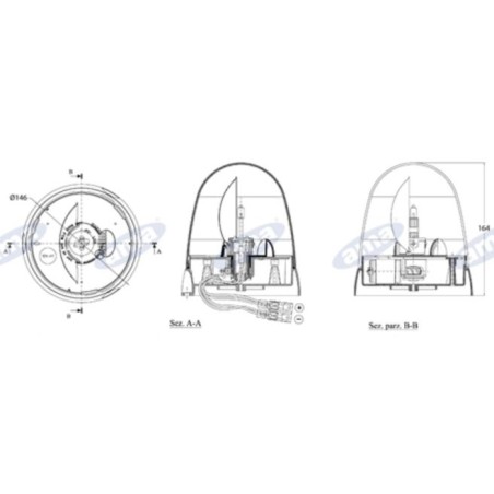 Kennleuchte 12/24V Flachsockel 164x146mm Traktor selbstfahrende Landmaschine H1