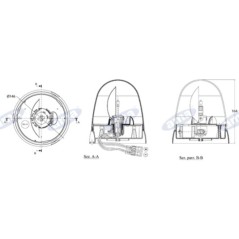 Beacon 12V Flachsockel 164x146mm ONE Serie Traktor selbstfahrende Landmaschine