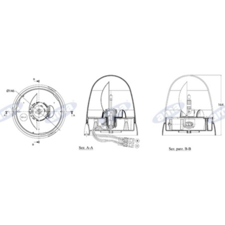 Beacon 12V Flachsockel 164x146mm ONE Serie Traktor selbstfahrende Landmaschine