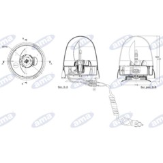 Beacon 24V 70W Magnetfuß 177x146mm selbstfahrende Landmaschine Traktor