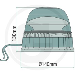 Feu tournant à leds 12 / 24 V 3 fonctions fixation par vis sur machine agricole | NewgardenAgri.com