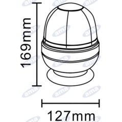 Halogen-Rundumleuchte 12V 55W Magnetfuß 169x127 mm Traktor Industriefahrzeug