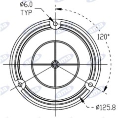 Halogen beacon 12V 55W flat base 160x140mm tractor industrial vehicle IP66