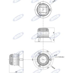 Baliza de destello 125x146mm carretilla elevadora - máquina eléctrica 10-100V