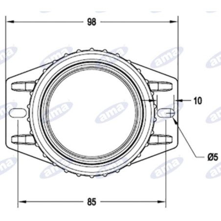 Feu à LED 10-100V 130x98mm pour chariot élévateur automoteur à plate-forme