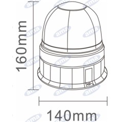 Faro giratorio LED 12-24V base plana 160x140mm tractor máquina agrícola | NewgardenAgri.com