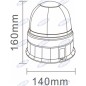 Faro giratorio LED 12-24V base plana 160x140mm tractor máquina agrícola