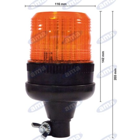 Led beacon 12-80V flexible funnel base 203x116mm tractor self-propelled machine | NewgardenAgri.com