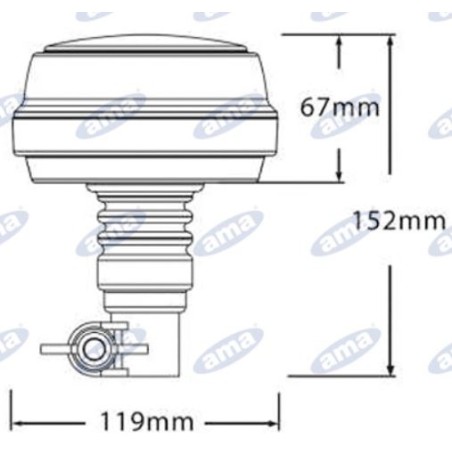 LED-Rundumleuchte flexible Basis h 152mm L 119mm selbstfahrende Landmaschine 12-24V