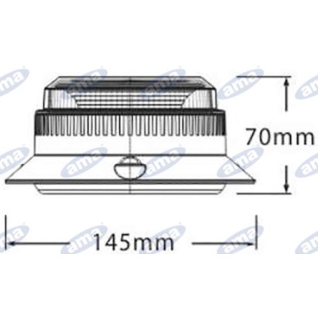 Faro giratorio led base magnética h 70mm L 145mm máquina agrícola autopropulsada 12-30V